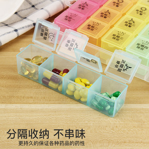 Pastillero Grande de Plástico con 28 Compartimentos, 7 Colores, a Prueba de Polvo, Dispensador de Medicamentos Portátil, Recordatorio Semanal de 7 Días, Almacenamiento de Pastillas para la Salud - Product Image 5