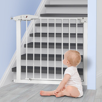 PRODIGY SG002 Porte de sécurité pour escalier en métal moderne, pliable, en fer, pour animaux domestiques et bébés, type à pression facile, sans perforation, assemblage facile