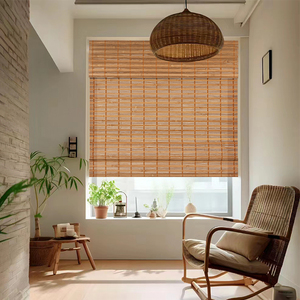 Privacy Shade Blackout Natural Roll up Cordless <strong>Bamboo</strong> <strong>Blinds</strong> for <strong>Indoor</strong> Windows - Product Image 2