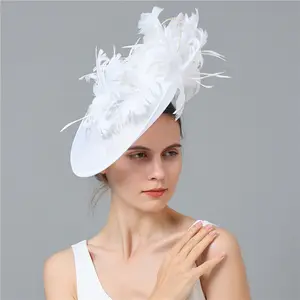 티 파티 머리띠 켄터키 더비 웨딩 꽃 칵테일 메쉬 깃털 신부 모자 fascinators