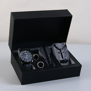Men's Gift <b>Set</b> <b>Watch</b> Rings Necklace Bracelet Valentine's Day Father's Day Business Present Cross Border Souvenirs - Product Image 1