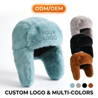 Gorro de Piel Sintética de Lujo, Gorro Ruso Ushanka de Felpa Suave, Cálido para Invierno, con Orejeras, para Hombre y Mujer