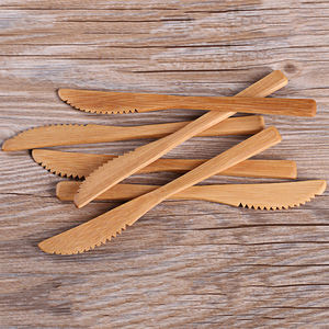 Tenedor de tres puntas de bambú natural para postres, pan y pasteles, para una alimentación saludable. - Product Image 4