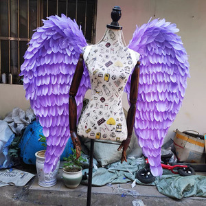 Alas <span class=keywords><strong>de</strong></span> Ángel <span class=keywords><strong>de</strong></span> Plumas <span class=keywords><strong>de</strong></span> Ganso Blancas y Negras para Adultos, Disfraz Económico y Popular para Halloween, Carnaval, Cosplay y Decoración <span class=keywords><strong>de</strong></span> Fiestas - Product Image 5