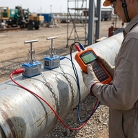 LCD Display RS232 Handheld Clamp-On Portable Flowmeter TUF-2000H Ultrasonic Flow Meter for Liquid Water Oil Milk Beer