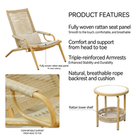 Chaise longue pliante d'extérieur Meiqi en rotin PE, chaise longue moderne réglable, chaise longue résistante et imperméable pour le jardin