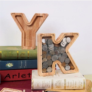 Hucha de cerdo para adultos, hucha de madera con alfabeto inglés para niños, gran oferta - Product Image 5