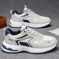 Nouvelles baskets pour hommes à lacets, respirantes, en maille, avec semelle intermédiaire en EVA, pour le sport et les loisirs, noires, au design discret et épuré