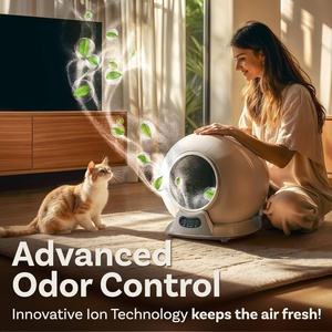 Penjual teratas Online kotak kotoran kucing elektrik WiFi kontrol aplikasi sensor keselamatan otomatis untuk beberapa plastik penghilang bau kucing - Product Image 4