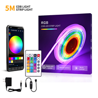Vente flash : Bande LED intelligente RGB dimmable 12V 24V 576 LED/m 10mm COB pour rétroéclairage TV et chambre à coucher