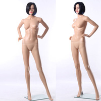 Mannequin féminin en plastique à prix de gros d'usine, mannequin réaliste debout avec visage pour le maquillage