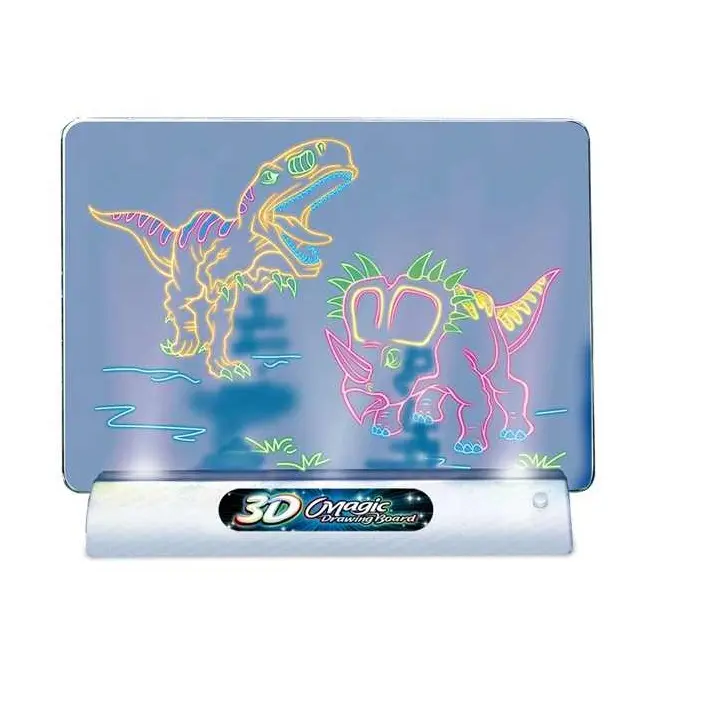 Hot Selling 3d Magic Schrijven Tekentafel Educatief Speelgoed Met Led Licht Geluid Voor Kinderen Pizarron Magico