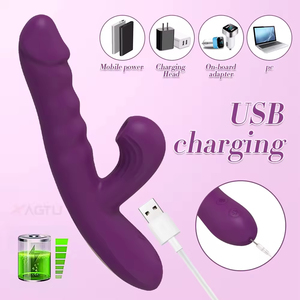 Toptan Sextoys silikon klitoral teleskopik emme yapay penis vibratör şarj edilebilir yetişkin Masturbating seks oyuncak kadınlar için vibratör - Product Image 5