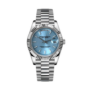 Montre de luxe S Luxury Weekly Diary, or rose, double calendrier, entièrement incrustée de diamants, 36/39 mm, chiffres romains, tendance - Product Image 1