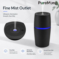 Humidificateur d'huiles essentielles pour bureau, silencieux, brume fine, anneau LED bleu, design compact pour le bureau, diffuseur d'arômes