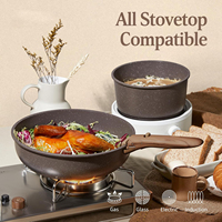 Ensemble de casseroles et poêles en aluminium antiadhésif, écologiques, durables et de qualité supérieure, avec poignées amovibles et ustensiles de cuisine, pour usage domestique