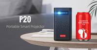 BYINTEK-Mini projecteur intelligent P20 DLP, système Android 9.0, 2 go DDR, 32 go ROM, prise en charge du WiFi 2.4G/5G, batterie 7800mah intégrée, 350 Lumens