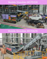 Déchiqueteur mobile sur chenilles pour ferraille, métaux lourds, acier, tôles d'acier et déchets volumineux mixtes