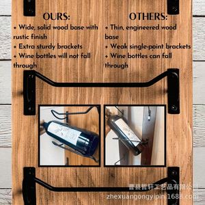 ชั้นวางไวน์ติดผนังไม้ 4 ชั้น สำหรับจัดเก็บและโชว์ในบ้านหรือบาร์ - Product Image 4