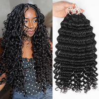 30 mèches de cheveux synthétiques Deep Wave, extensions de cheveux pré-séparées sans nœuds avec micro-nœuds invisibles, pour tresses au crochet