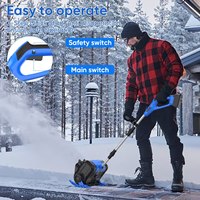 Souffleuse à neige sans fil 24V 12 pouces 4Ah avec plaque de direction et poignée avant réglable