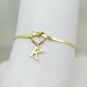 महिलाओं के स्टेनलेस स्टील दिल के आकार 26-अक्षर फ्लैट टखट - Product Image 5