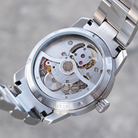OBLVLO Montre de luxe pour homme en acier inoxydable 316L avec mouvement Seiko, tourbillon lumineux, bracelet en cuir étanche JM-TB