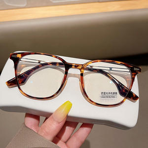 Monture de lunettes rectangulaire Qianai Tr90 anti-lumière bleue unisexe, monture complète, verres en acrylique T3 2166 - Product Image 2