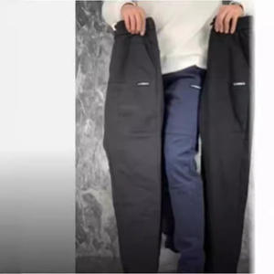 Nueva Primavera Verano coreano Baggy para hombre de alta elasticidad multibolsillo Skinny Cargo pantalones de lujo Denim ropa de trabajo Cargo Casual <span class=keywords><strong>Jogger</strong></span> - Product Image 4