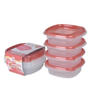 Contenedor hermético de alimentos, juego de contenedores de almacenamiento de alimentos con tapa de bloqueo, 0,67l, 4 Uds. - Product Image 1