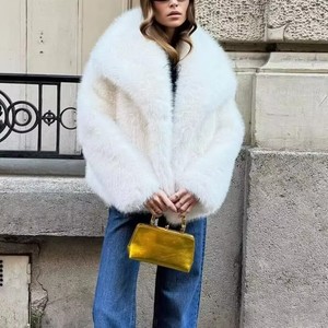 Cappotto Invernale da Donna in Pelliccia con Ampio Risvolto, Maglia Corta in <span class=keywords><strong>Visone</strong></span>, Taglie Forti, Stile Europeo Americano - Product Image 2