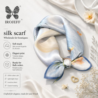 Foulard carré moderne en soie de mûrier pour femme, imprimé floral artistique, respirant, doux pour la peau, léger, pour usage quotidien, cadeau