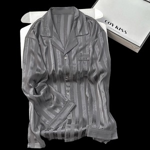Мужская атласная пижама с вышивкой - Product Image 3