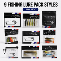 Bolsa de plástico suave con logotipo personalizado impreso, bolsa plana brillante, embalaje de cebo para aparejos de pesca, almacenamiento de cebo para señuelos