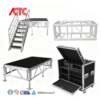 Plateforme de scène modulaire portable en alliage d'aluminium et contreplaqué à prix abordable avec installation rapide