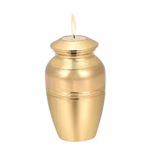 Stainless Steel Candle Holder Cremation Urn Ashes Casket Cemetery Coffin Ashes Keepsake Ash Urn