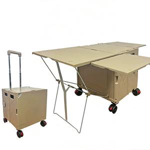 Chariot <span class=keywords><strong>de</strong></span> courses pliable léger avec roues tout-terrain et porte-gobelet intégré pour le camping et les courses - Product Image 2