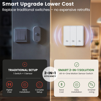 Sensor de Movimiento por Radar Humano Inteligente WiFi 10G para Smart Life, Interruptor de Pared EU sin Neutro, Control Remoto por APP, Temporizador, Alarma, Hogar Inteligente