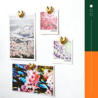 Aimants de réfrigérateur en forme de cœur romantique, finition plaquée or, ornement pour cadeau d'anniversaire de mariage, pince à photos pour réfrigérateur de cuisine