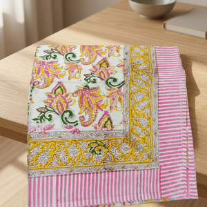 Nappe florale en coton imprimée à la main pour restaurant, cuisine, salle à manger, nouvelle mode, décoration de Noël - Product Image 3