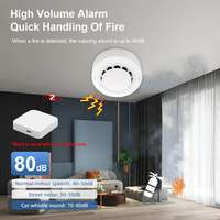 Système d'alarme domestique portable haute sensibilité Wale, détecteur de fumée et d'incendie Tuya Zigbee, capteur, application, télécommande, ABS, piles AAA