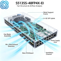 Switch de Red H3C S5135S-48FP4X-EI de 48 Puertos 10/100/1000Mbps POE SNMP QoS VLAN RJ45 en Stock
