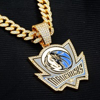 Colliers de championnat personnalisés en usine, style hip-hop, Dallas Mavericks, unisexe, chaîne cubaine tendance, bijoux
