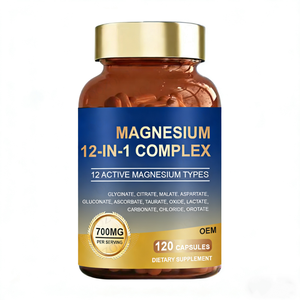 Venta Directa de Fabricantes OEM de Cápsulas de Complejo de Magnesio Personalizadas con 12 Tipos de Suplementos Dietéticos de Magnesio Activo - Product Image 1
