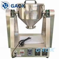 GAOK Promotion Mélangeur de poudre numérique à double cône en acier inoxydable finition miroir pour produits chimiques et alimentaires, haute productivité, énergie