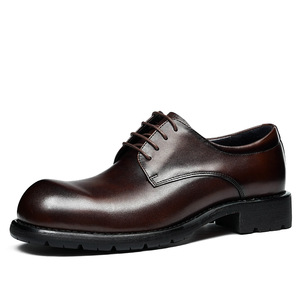 Chaussures Oxford pour hommes britanniques en cuir véritable imperméable, à bout fermé, faites à la main, pour mariage, formelles, décontractées, antidérapantes, avec boucles et sangles - Product Image 1