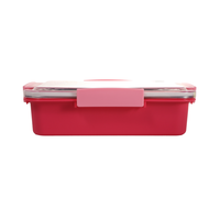 Conteneur alimentaire en plastique PP de 1000 ml avec impression, 3 compartiments, cuillère et fourchette, design flexible, compatible lave-vaisselle, pour une fraîcheur optimale - Vente en gros