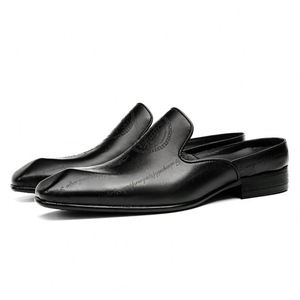 Sandales d'été respirantes pour hommes de haute qualité, en cuir véritable, fabriquées à la main, sandales plates décontractées pour l'extérieur - Product Image 2