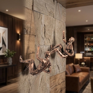 Scultura da <span class=keywords><strong>Parete</strong></span> in Metallo Personalizzata per Casa, Hotel e Villa, Arte Decorativa 3D in Bronzo, Statua di Uomo che Si Arrampica - Product Image 5