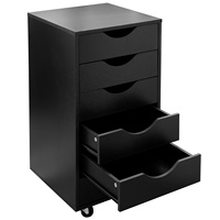 Armoire à dossiers verticale, armoire de classement noire à 6 tiroirs pour le rangement de bureau avec roulettes |   Usine Homex_BSCI